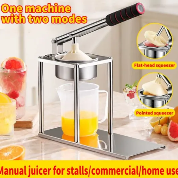 Manuell Apelsinpress, Livsmedelsklass 304 Rostfritt Stål, Kompakt Design, Ergonomiskt Handtag, Lämplig för Olika Frukter