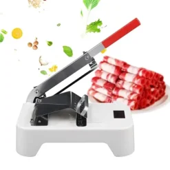 Manuell fryst köttskärare - Slicer - Rostfritt stål - Blad 20 cm - Tjocklek 0,25–25 mm - 30×17 cm - Skinka & nötrullar - Silver