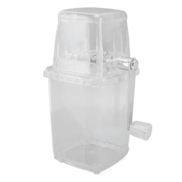 Manuell Ice Crusher Liten bärbar rakapparat Handmanövrerad Snow Cone Machine for Home Transparent