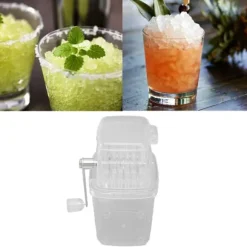 Manuell Ice Crusher Liten bärbar rakapparat Handmanövrerad Snow Cone Machine for Home Transparent