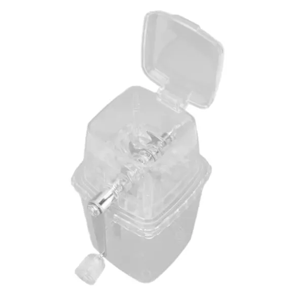 Manuell Ice Crusher Liten bärbar rakapparat Handmanövrerad Snow Cone Machine for Home Transparent