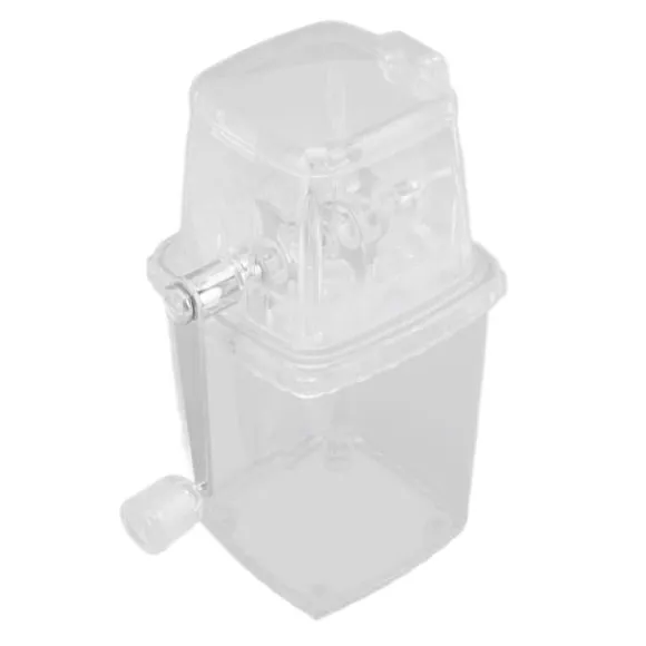 Manuell Ice Crusher Liten bärbar rakapparat Handmanövrerad Snow Cone Machine for Home Transparent
