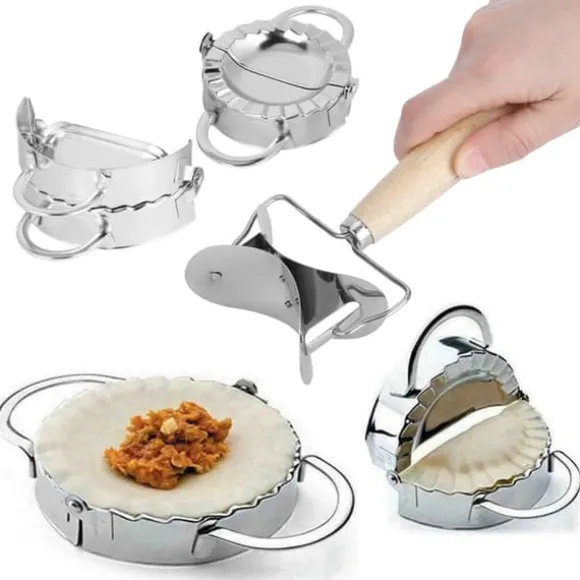 Manuellt dumplingverktyg i 304 rostfritt stål med dumplingwrap-verktyg, köksredskap