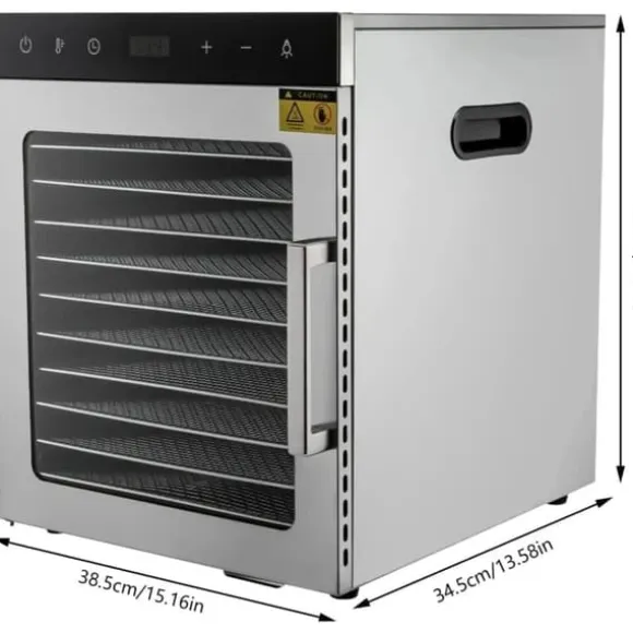 Matavtorkare, 10 brickor, justerbar temperatur,Silver