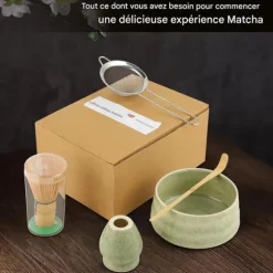 Matcha Kit-Kit Matcha-Matcha Set-5 delar, med matcha visp, matcha sked, matcha skål, skedhållare, matcha sikt.
