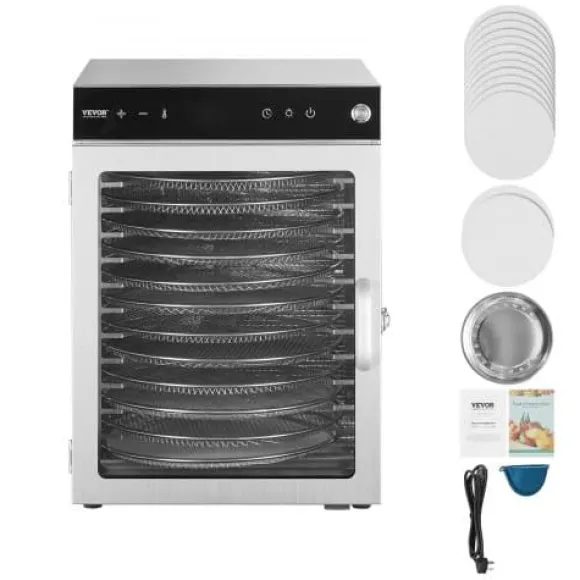 Matdehydrator, 12 brickor, 35,5x47,3x49,5 cm, rostfritt stål