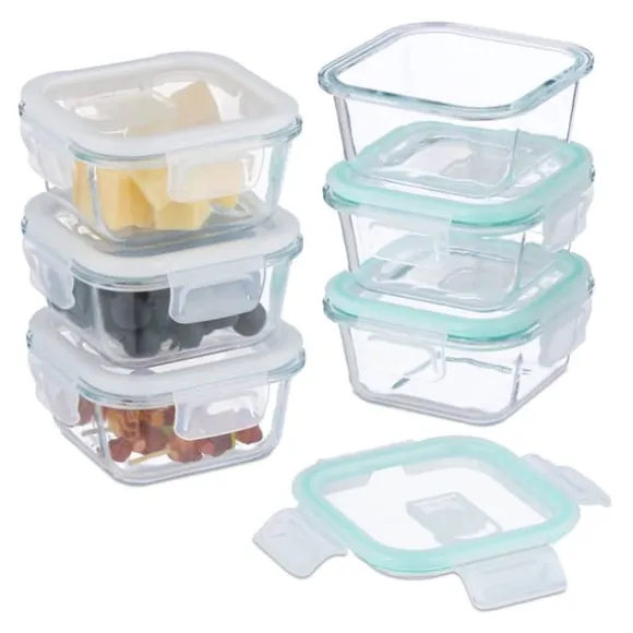 Matförvaringsbehållare Set, Glas, Transparent