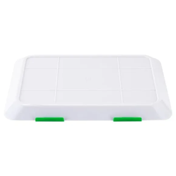 Matförvaringsbrickor - Set om 4 - Tätslutande, Återanvändbara, Stapelbara, Rektangulära 30×20 cm - Grön