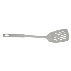 Matlagningssked Rostsäker Smidigt 304 rostfritt stålspatel Halkbeständigt handtag Matlagningssked för hemköksstål (med hål)