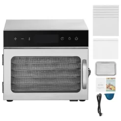 Mattorkarmaskin 6 Brickor, Rostfritt Stål 400W, Jerky Frukttorkning, Hög Effektivitet