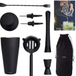 Mattsvart bartenderset