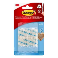 3M Command Transparenta självhäftande strips med transparenta Minikrokar
