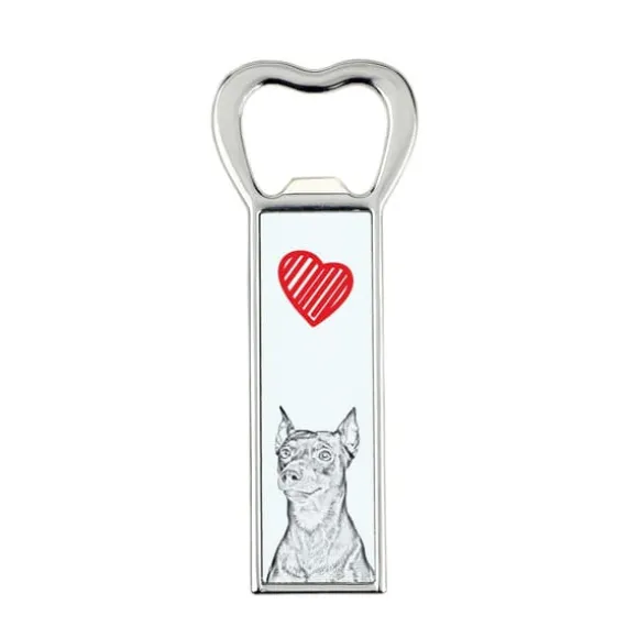 Medium Pinscher, German Pinscher - flasköppnare med en hund, personlig kylöppnare, unik present till en man från Art-Dog