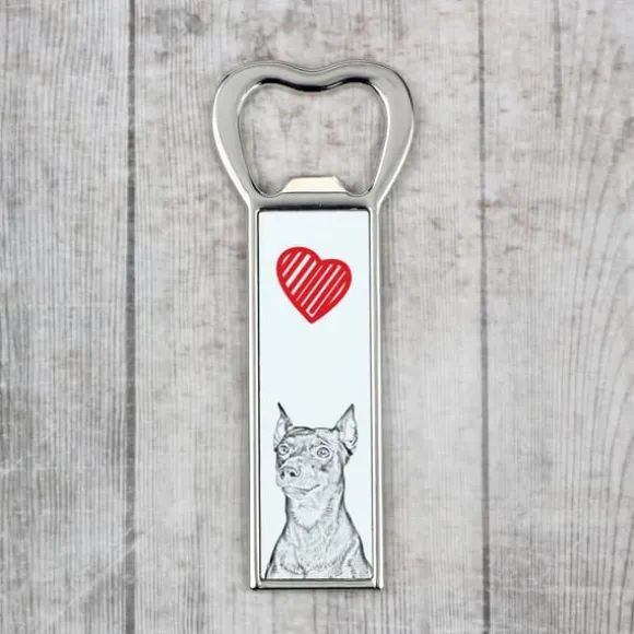 Medium Pinscher, German Pinscher - flasköppnare med en hund, personlig kylöppnare, unik present till en man från Art-Dog