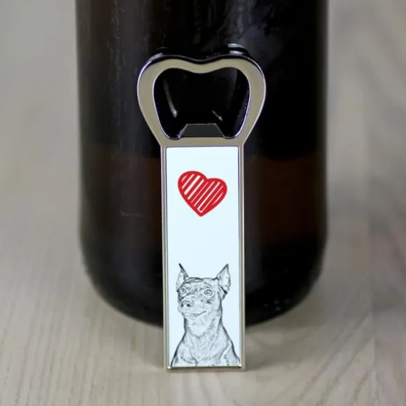 Medium Pinscher, German Pinscher - flasköppnare med en hund, personlig kylöppnare, unik present till en man från Art-Dog