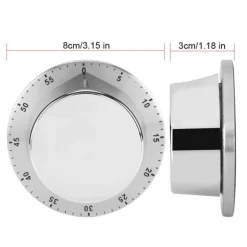 Mekanisk kökstimer - Magnetisk bas, silver