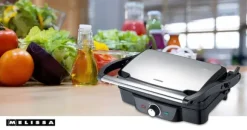 MELISSA Panini / bordsgrill 1600W Svart / Rostfritt stål topphölje