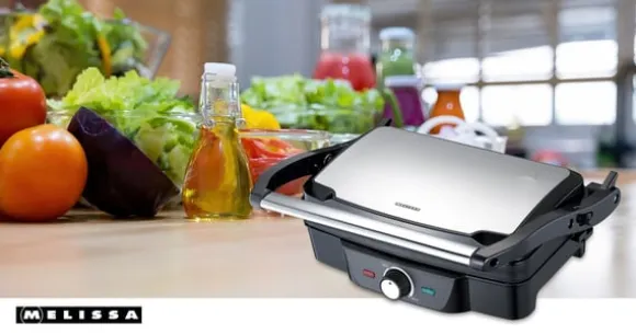 MELISSA Panini / bordsgrill 1600W Svart / Rostfritt stål topphölje