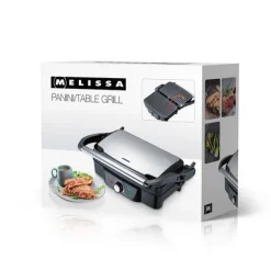 MELISSA Panini / bordsgrill 1600W Svart / Rostfritt stål topphölje