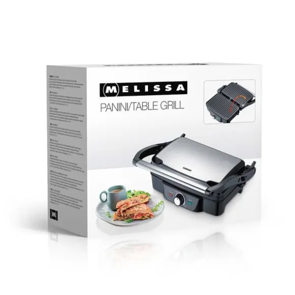 MELISSA Panini / bordsgrill 1600W Svart / Rostfritt stål topphölje