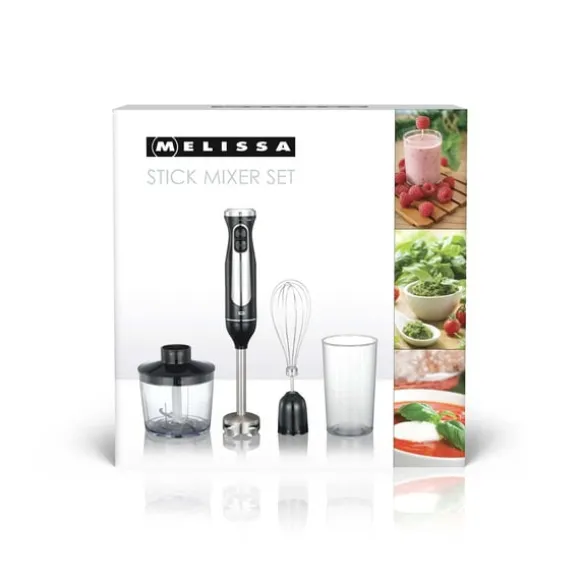 MELISSA Stavmixer med hackare visp kopp 600W Svart / Rostfritt stål