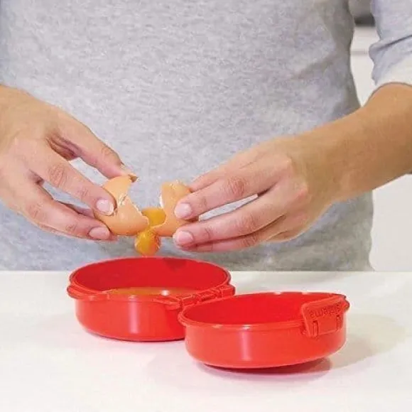 Mikrobläckäggkokare - Sistema - SI1117 - Röd - Plast - Ångventil