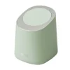 Mini Bänkskiva soptunna Liten Plast Bänkskiva Papperskorg Avfallsdunk med presstyp Lock för badrum Sovrum Vardagsrum Sminkbord Morino Green