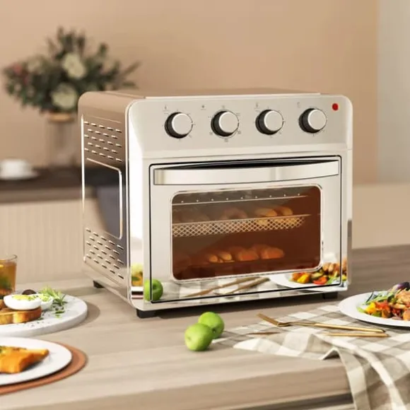 Miniugn med Varmluft och Airfryer, 24L, 1600W, Silver, Rostfritt stål
