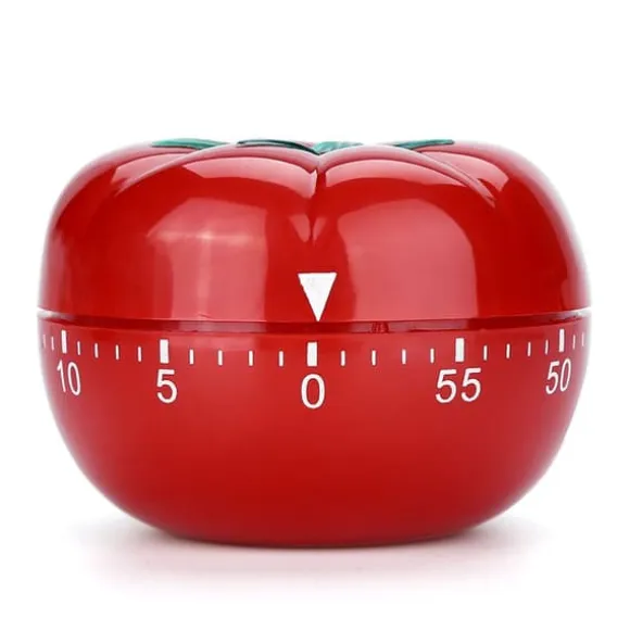 60-minuters tomatformad mekanisk nedräkningstimer för matlagning och bakning i kök (6,3 x 4,5 cm)