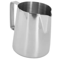 mjölkskummande kanna med latte art-penna glansig silver 304 rostfritt stål innerskala kaffe ångande mjölkgräddekopp 350 ml