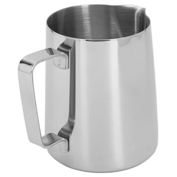 mjölkskummande kanna med latte art-penna glansig silver 304 rostfritt stål innerskala kaffe ångande mjölkgräddekopp 350 ml