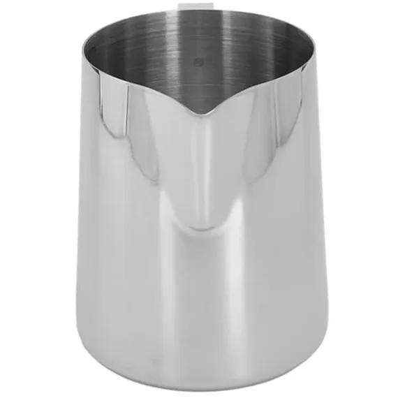 mjölkskummande kanna med latte art-penna glansig silver 304 rostfritt stål innerskala kaffe ångande mjölkgräddekopp 350 ml