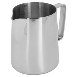 mjölkskummande kanna med latte art-penna glansig silver 304 rostfritt stål innerskala kaffe ångande mjölkgräddekopp 350 ml