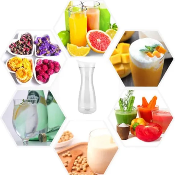 600ml akryl transparent juiceflaska vattenkanna iskall juicekanna med lock för bar hemmabruk