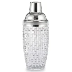 385 ml Cocktail Shaker vävd textur glas + lock i rostfritt stål Cup