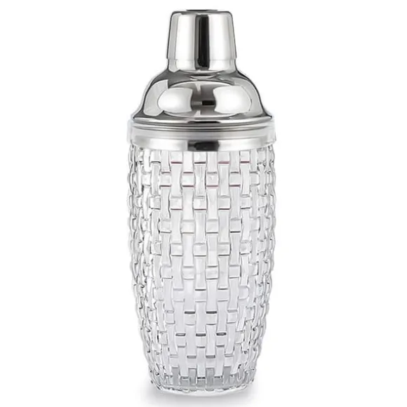 385 ml Cocktail Shaker vävd textur glas + lock i rostfritt stål Cup