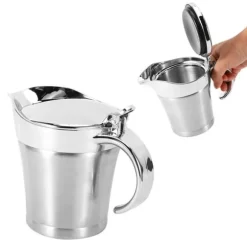 750 ml Gravy Boat 304 rostfri såskanna dubbelväggig biffsåsgryta med lock