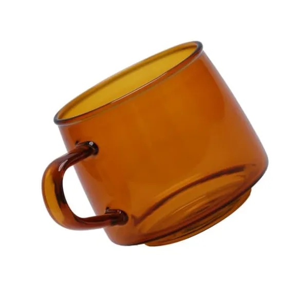 350 ml kaffekopp i glas Kristall kaffemugg med handtag hög temperaturbeständighet för hem och CafeAmber