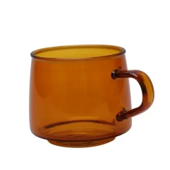 350 ml kaffekopp i glas Kristall kaffemugg med handtag hög temperaturbeständighet för hem och CafeAmber