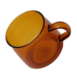 350 ml kaffekopp i glas Kristall kaffemugg med handtag hög temperaturbeständighet för hem och CafeAmber
