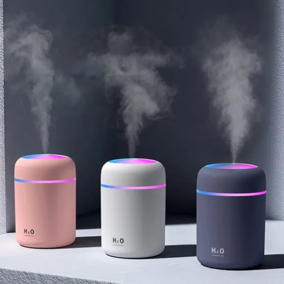 300ML Mini USB Luftfuktare med Nattljus Dimma Luftfuktare Luftfuktare För Rum Kontorsskrivbord