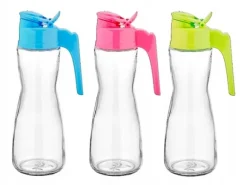 275ML OLIVOLJEFLASKA GLAS 1 st. MED HANDTAG OCH LOCK FÖR OLJA OCH ÄTTIKA