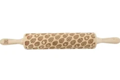 MoodForWood Träkavel, Graverad, 43 cm med Handtag, Perfekt för Bakning - Påskäggsmönster