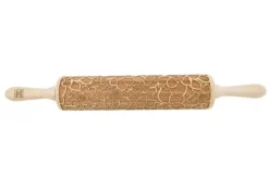 MoodForWood Träkavel, Graverad, 43 cm med Handtag, Perfekt för Bakning - Suckulenter Mönster
