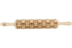 MoodForWood Träkavel, Graverad, 43 cm med Handtag, Perfekt för Bakning - Trollsländemönster