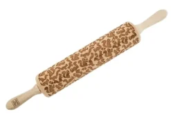 MoodForWood Träkavel, Graverad, 43 cm med Handtag, Perfekt för Bakning - Komönster