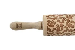 MoodForWood Träkavel, Graverad, 43 cm med Handtag, Perfekt för Bakning - Komönster