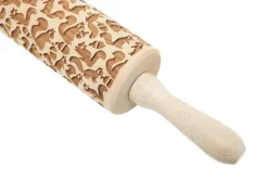MoodForWood Träkavel, Graverad, 43 cm med Handtag, Perfekt för Bakning - Komönster