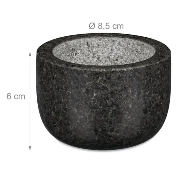Mortel och stöt, Granit, 6x8,5 cm, Grå