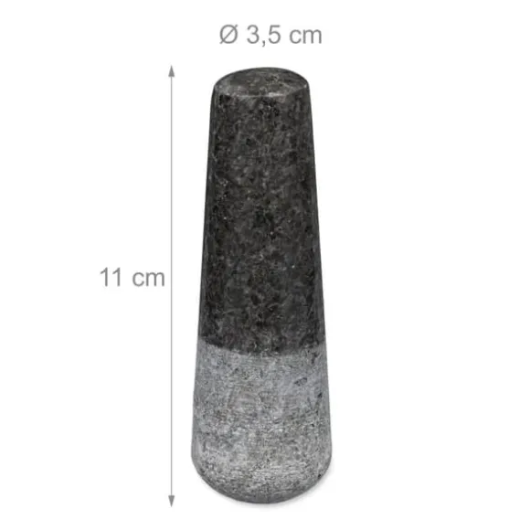 Mortel och stöt, Granit, 6x8,5 cm, Grå